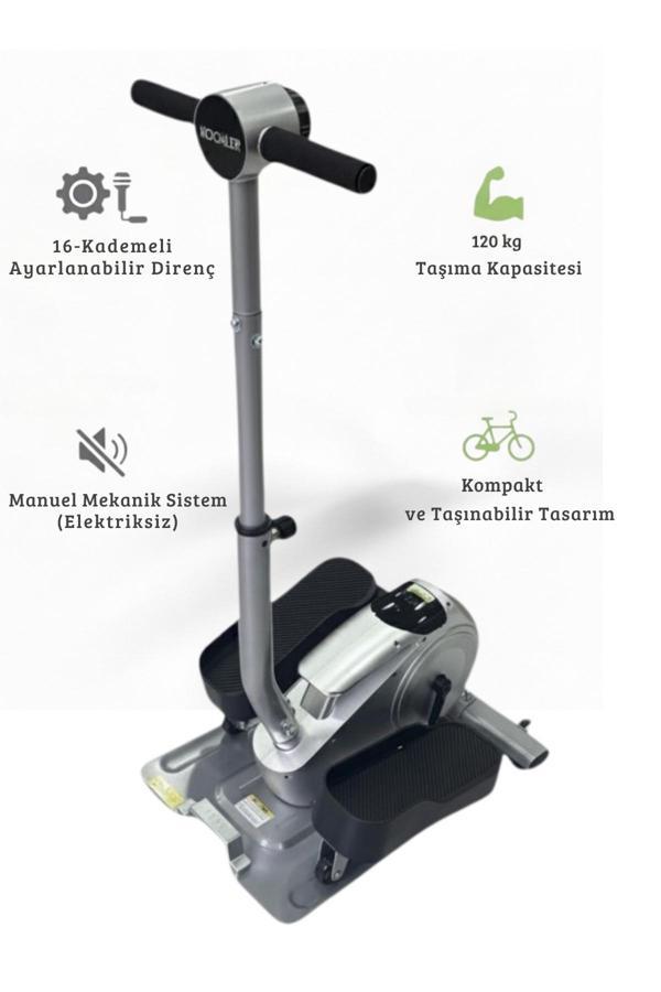 2’si 1 Arada Eliptik Stepper ve Mini Bisiklet – Ayakta ve Oturarak Kullanım - Image 1
