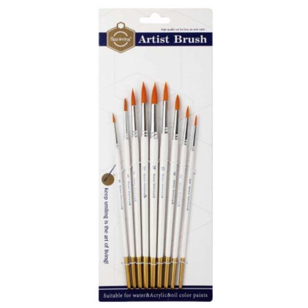 Supertrend Sentetik Yuvarlak Uçlu Fırça Seti 9'lu - Image 1