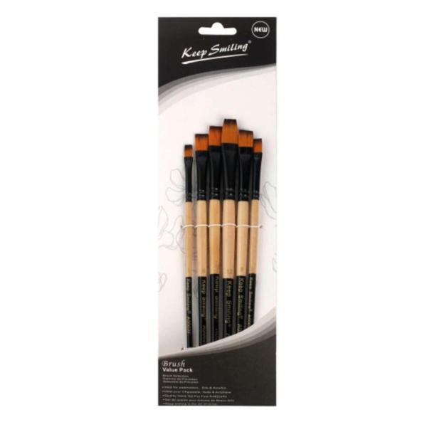 Supertrend Sentetik Düz Uç Fırça Seti 6'lı - Image 1