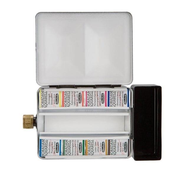 Supertrend Horadam Aquarell Taş Tablet Sulu Boya Seti Yarım Tablet 8 Renk Metal Kutu - Image 1