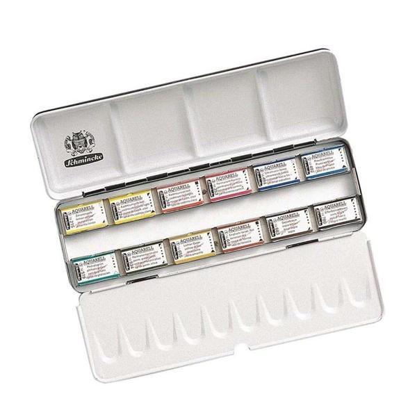 Supertrend Horadam Aquarell Taş Tablet Sulu Boya Seti Artist Seri Tam Tablet 12 Renk Metal Kutu - Image 1