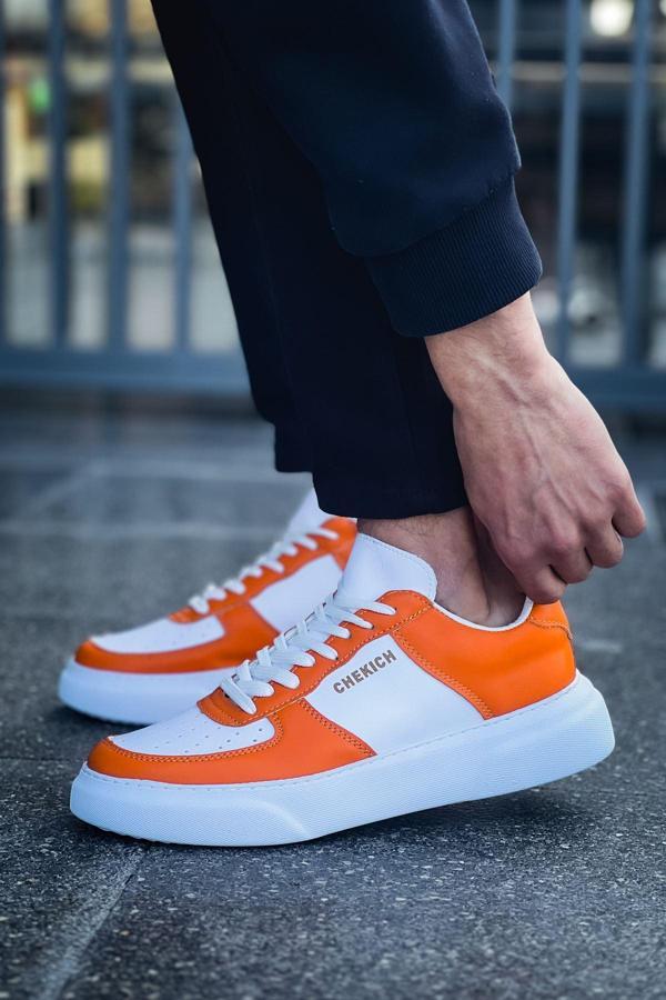 CH087 - FBT Kenton Erkek Ayakkabı Beyaz/Turuncu - Image 1