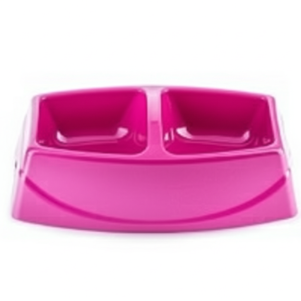 İkili Kedi Köpek Mama Kabı Pratik Beslenme Seti Ayrı Bölmeli 30.5 cm - Image 1