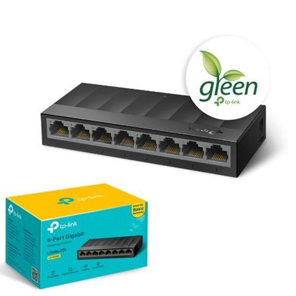TP-LINK LiteWave 8 Port LS1008G 10/100/1000 Gigabit Plastik Kasa Switch - Image 1