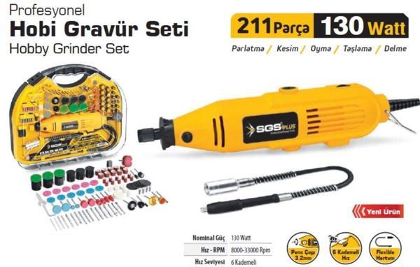 SGS 5260 Hobi Gravür Seti 130 Watt 211 Parça - Image 1
