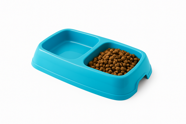 İkili Kedi Köpek Mama Kabı Ayrı Bölmeli Tasarım Pratik Beslenme Seti - Image 1