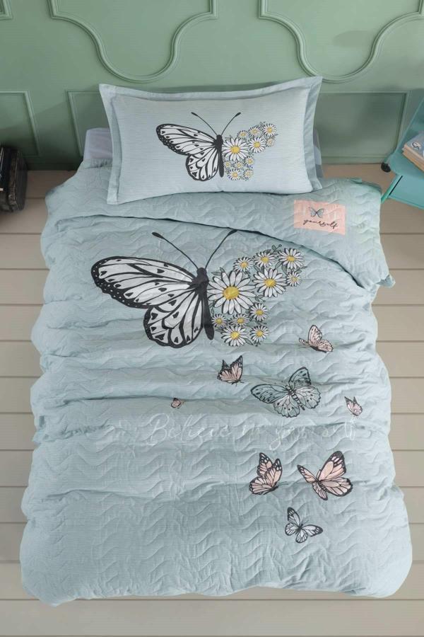 Clasy %100 Pamuk Dört Mevsim Set Tek Kişilik Daisy Love V1 Mint  - Image 1