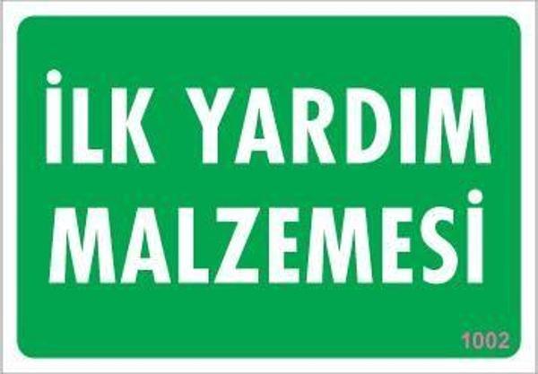 İlk Yardım Malzemesi Uyarı Levhası 17,5x25 KOD:1002 - Image 1