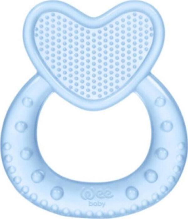 Wee Baby Unisex Bebek Mavi Kalpli Silikon Diş Kaşıyıcı - Image 1