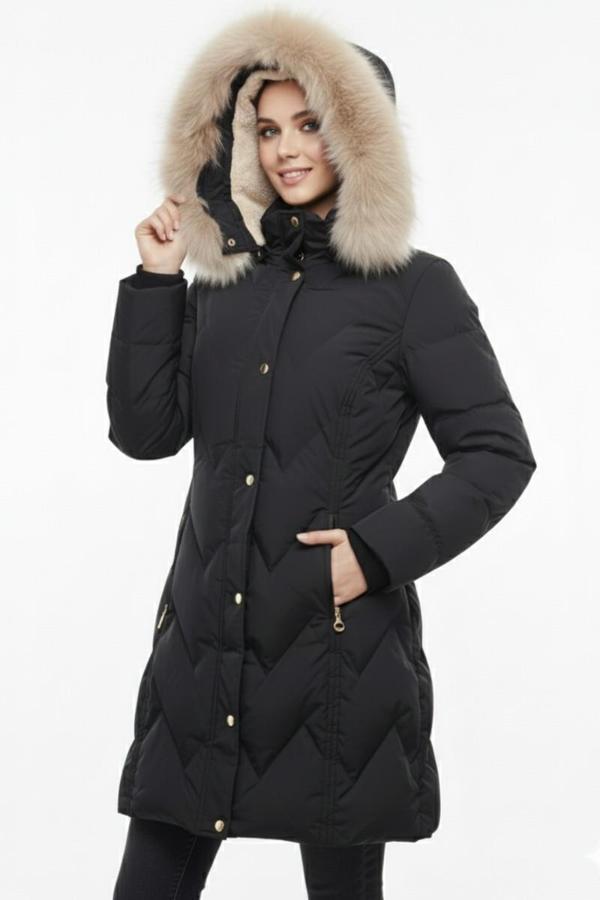 Kadın Spor Kapüşonlu İçi Peluş Mont  M5308 BGL-ST04893 - Image 1