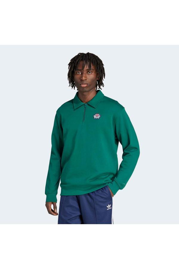 Adidas Varsity Erkek Yeşil Polo Sweatshirt (Jx8171) - Image 1
