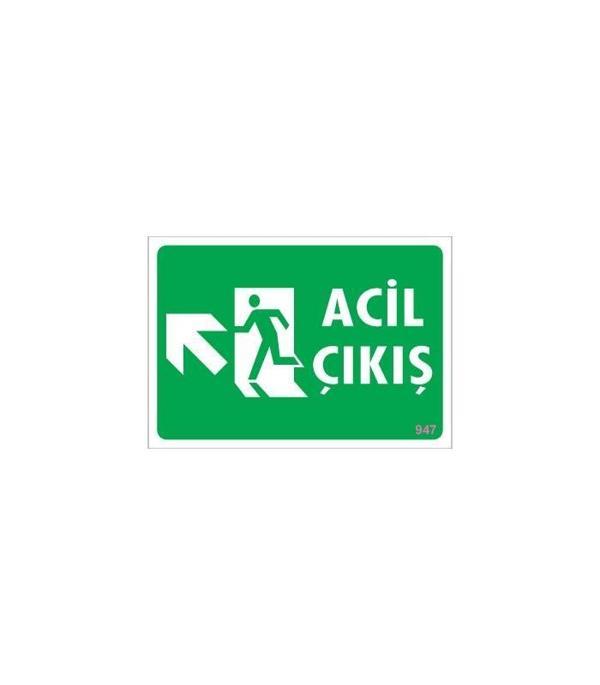 Acil Çıkış Uyarı Levhasi 25x35 KOD: 947 - Image 1