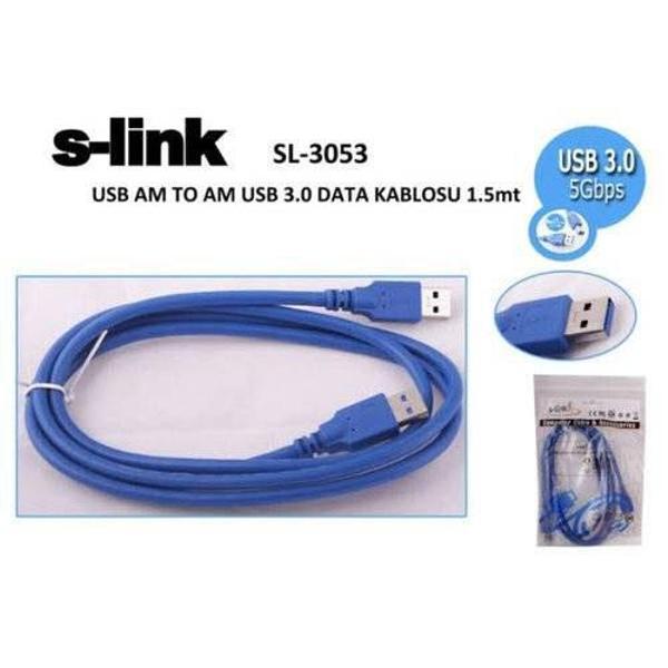S-LINK SL-3053 AM TO AM USB 3.0 (1.5 Metre) DATA KABLOSU - Image 1
