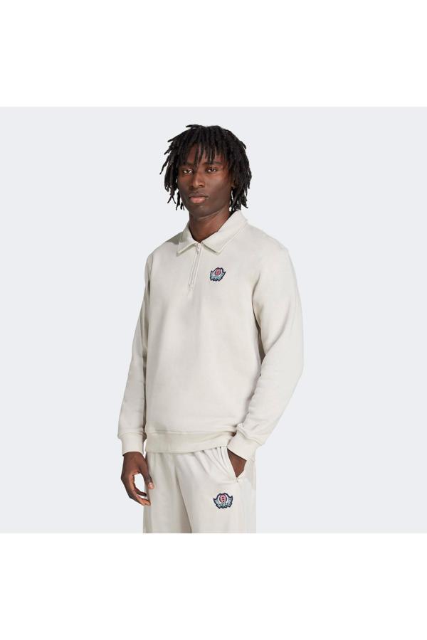 Adidas Graphic Half Z Erkek Bej Sweatshirt - Image 1