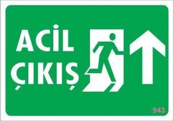Acil Çıkış Uyarı Levhası 17,5x25 KOD:943 - Image 1