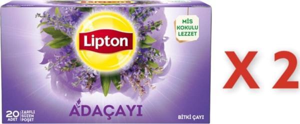 Lipton Adaçayı Bitki Çayı Süzen Bardak Poşet 20li X 2 Adet - Image 1