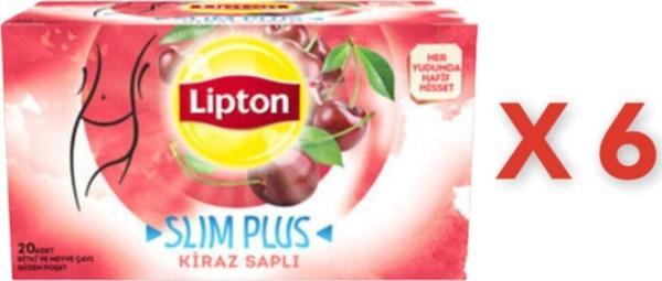 Lipton Slim Plus Kiraz Saplı Bitki Çayı 20li X 6 Adet - Image 1