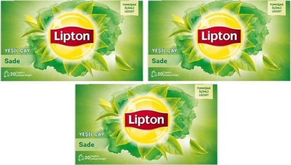 Lipton Yeşil Çay Sade 20'li X 3 - Image 1