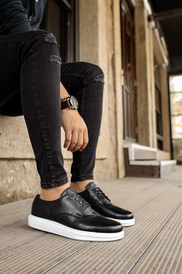 CH003 - DBT Classica Pelle Di Cuoio Erkek Ayakkabı SIYAH - Image 1