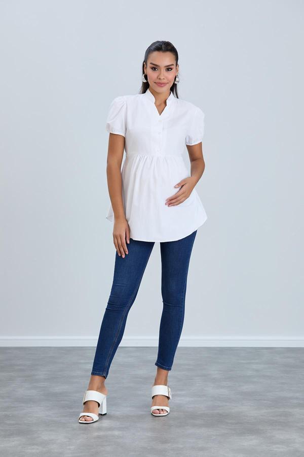 IŞŞIL B032-Karpuz Kol Emzirmeli Pamuk Gömlek - Image 1