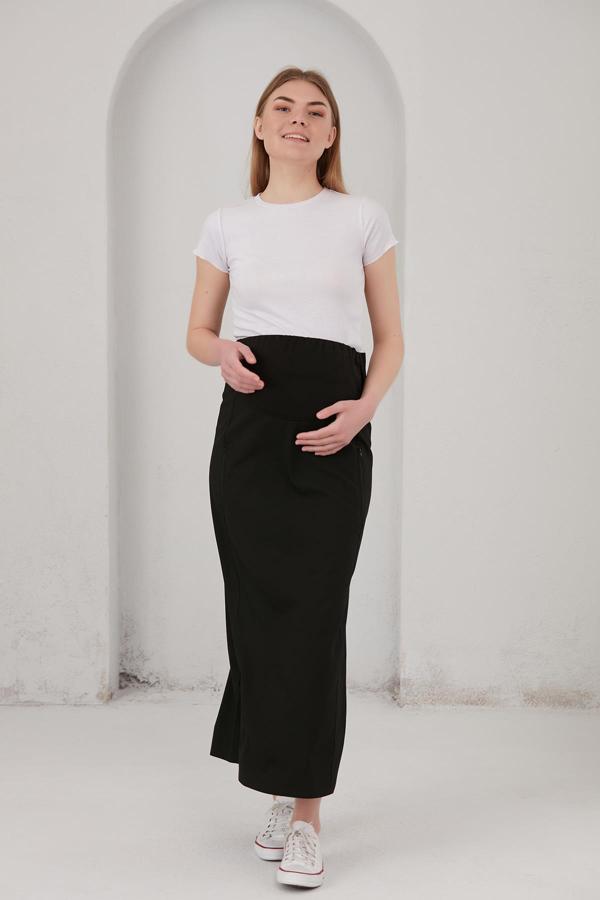 IŞŞIL 2569-Hamile Giyim Fermuar Cepli Kumaş Etek - Image 1