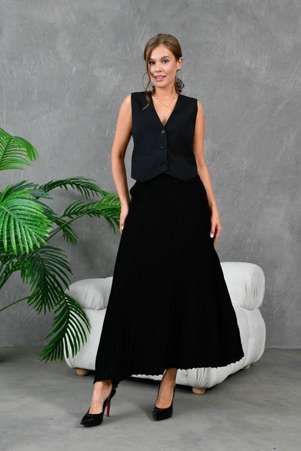 IŞŞIL 10807-Kloş Kesim Esnek Triko Etek - Image 1