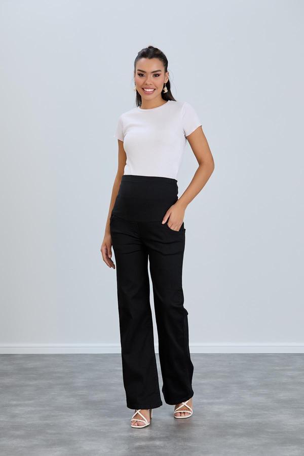 IŞŞIL 8798-Hamile Lycra Bol Paça Kot Pantolon - Image 1