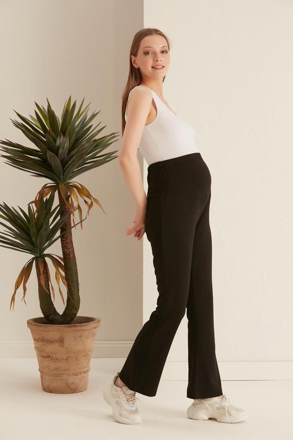 IŞŞIL 4511-İspanyol Paça Hamile İki İplik Esnek Penye Pantolon - Image 1