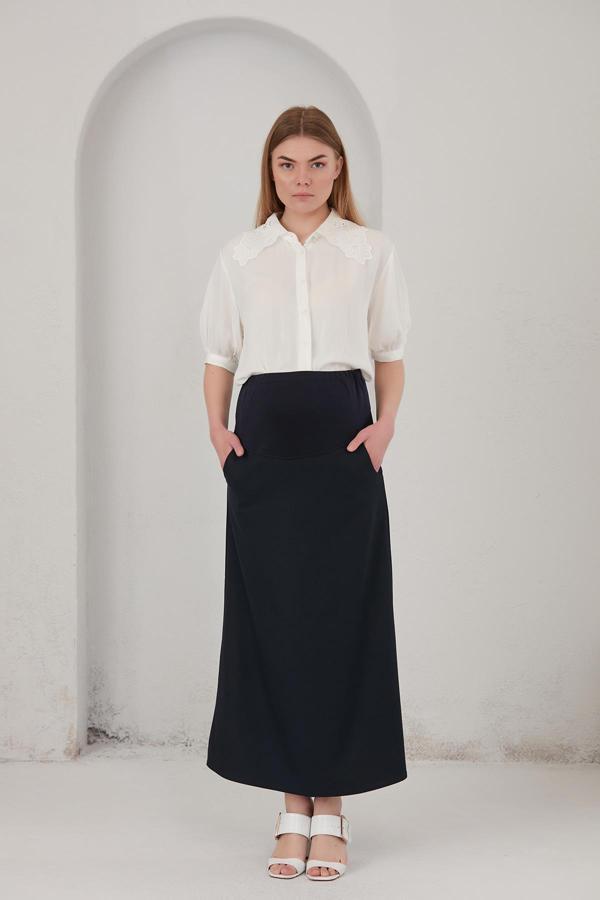 IŞŞIL 4346-Hamile Giyim Spor Cepli Kumaş Etek - Image 1