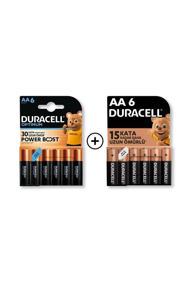Duracell Optimum AA Alkalin Kalem Pil 6’lı Paket + AA Alkalin Kalem Pil 6'lı Paket - Image 1