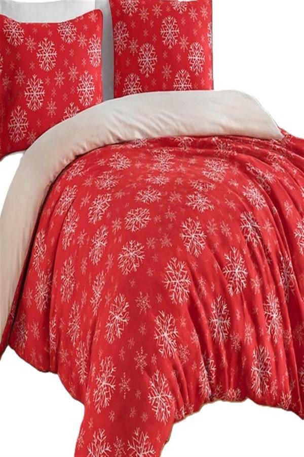 More Home Tek  Kişilik Nevresim Seti + Yastık Kılıfı  Kar Tanesi - Image 1