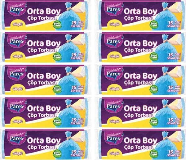 Parex Güçlü Çöp Torbası Orta Boy 10'lu Paket - Image 1