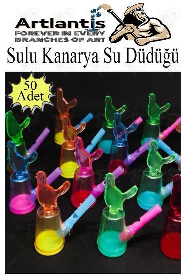 Sulu Kanarya Su Düdüğü 50 Adet Sulu Bülbül Kuş Sesi Çıkaran Düdük Oyuncak Karne Sınıf Çocuk Hediyesi - Image 1