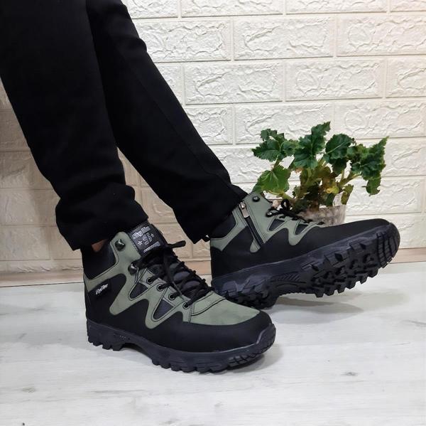 Sky Blue Haki 0050 Fermuarlı Bağacaklı Kaymaz Erkek Bot - Image 1