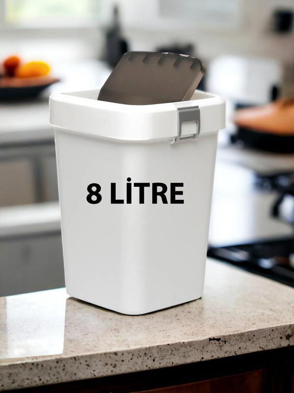 Motek COB-410 Comfort Dustbin 8 Litre Çöp Kutusu Kovası Beyaz - Image 1