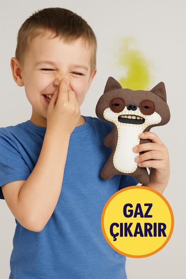 Gaz Çıkaran Fuggler Fart Face Sesli Hareket Sensörlü Komik Çirkin Peluş Oyuncak Suspicious Fox 22cm - Image 1
