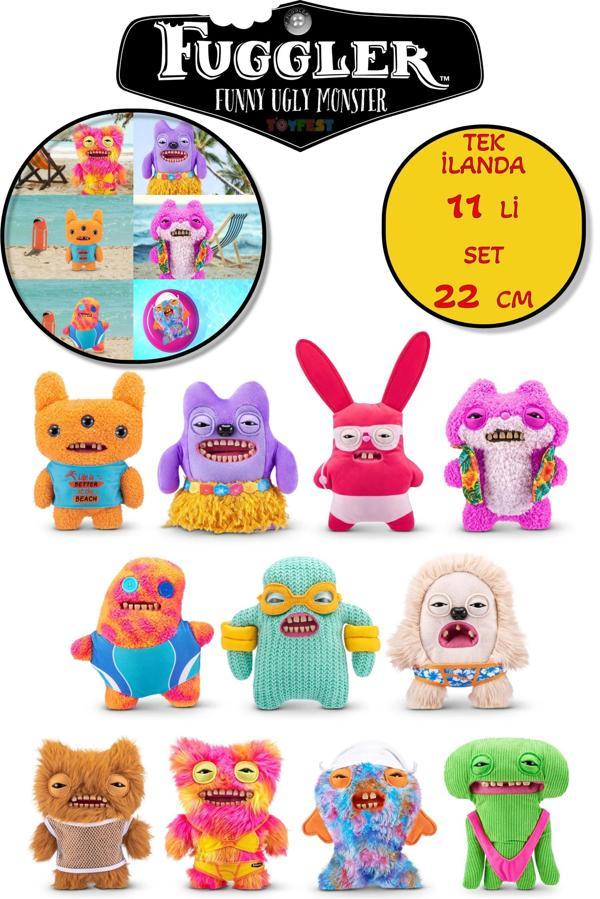 Vacay Vibes Tatil Havası ZURU Fuggler Komik Peluş Oyuncaklar 11 li Set Tek İlanda - 22 Cm - Image 1