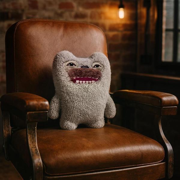 Kıllı Süper Yumuşak ZURU Fuggler Hairy Fuggs Peluş Oyuncak Old Tooth Moustache Grey 22cm - Image 1