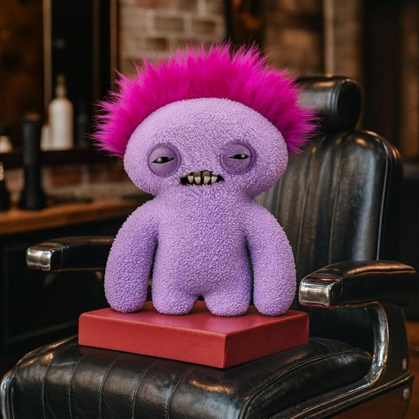 Kıllı Süper Yumuşak ZURU Fuggler Hairy Fuggs Peluş Oyuncak Squidge Mohawk Purple 22cm - Image 1