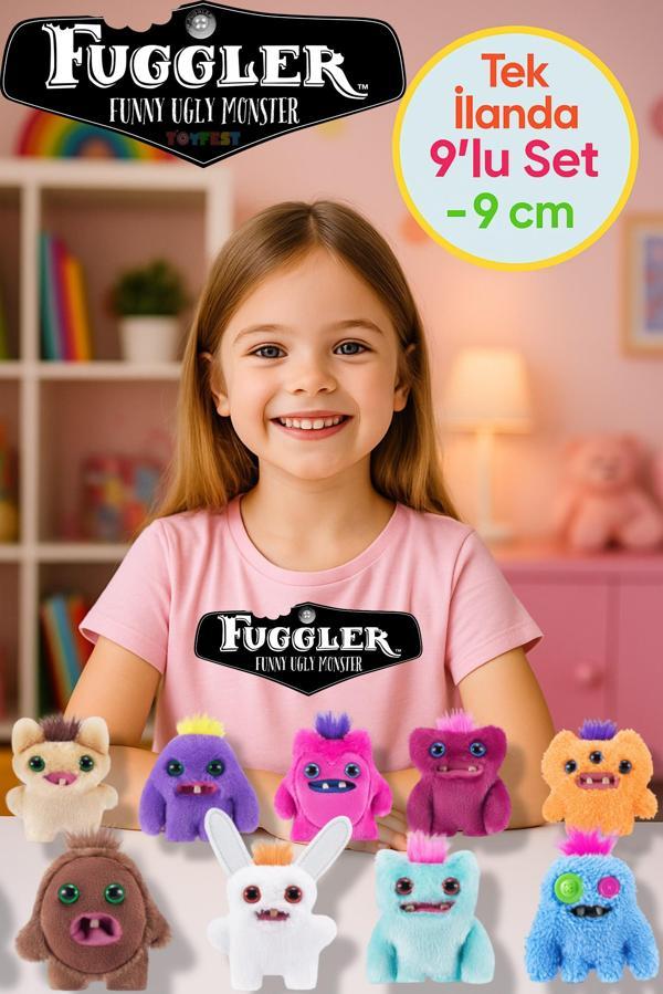 Mini Koleksiyonluk ZURU Fuggler Baby Fuggs Komik Çirkin Peluş Oyuncaklar 9 lu Set Tek İlanda - 9cm - Image 1