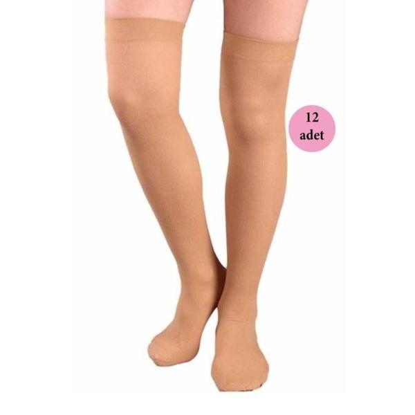 12 Adet Mus Kaçmaz Lastikli Çorap 70 denye 38 Bronz - Image 1