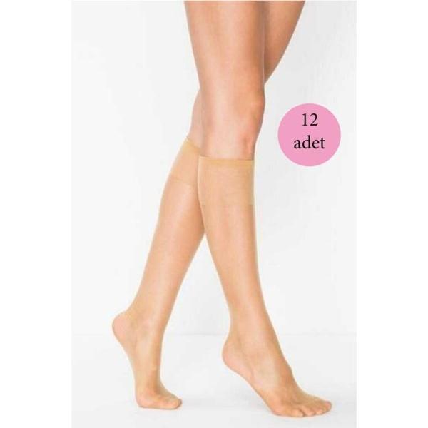 12 Adet Süper Ince 15 den Mat Pantolon Çorabı Ten - Image 1