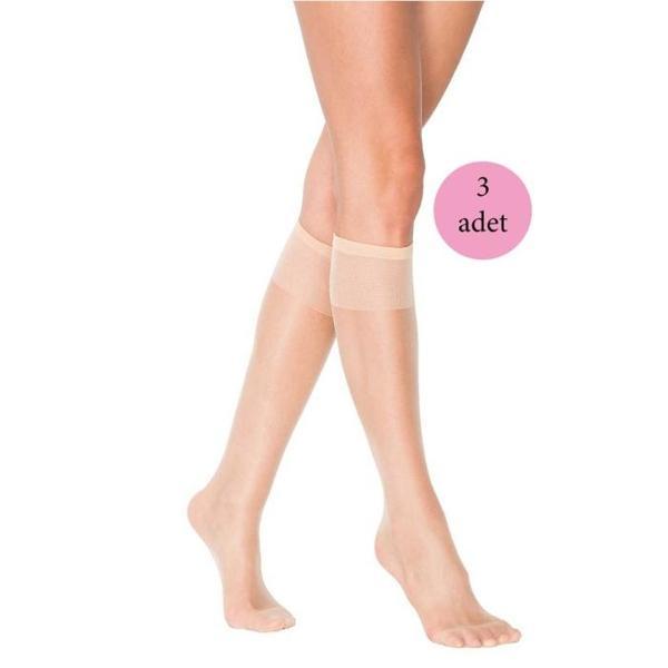 3 Adet Süper Ince 15 den Mat Pantolon Çorabı Açık Ten - Image 1