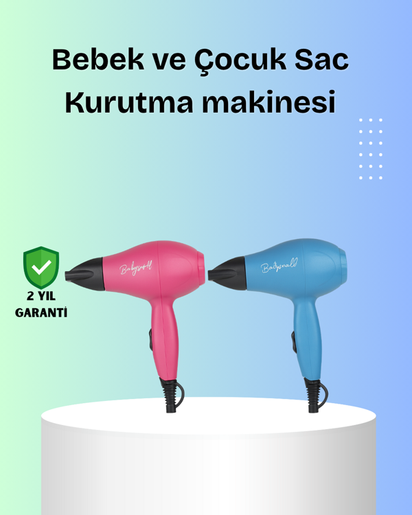 Bebek Dostu Mini Fön – Statik Elektrik Azaltıcı Anion Teknolojisi - Image 1