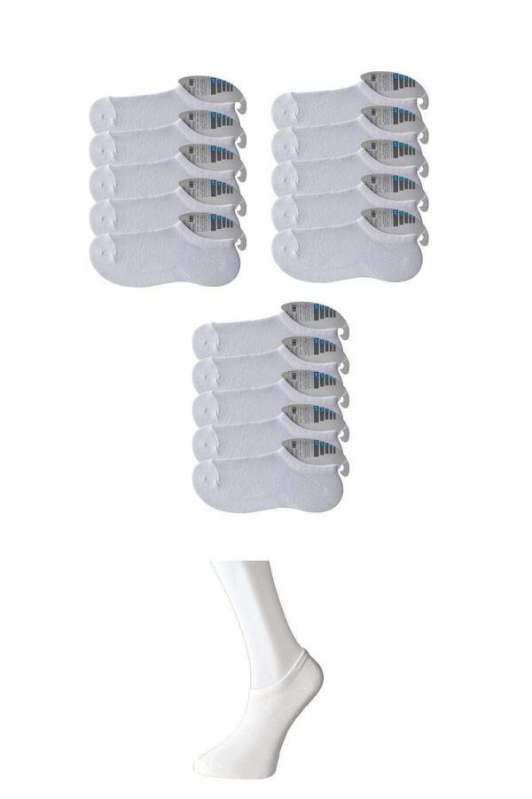 Beyaz Erkek Görünmez Çorap 15 çift - Image 1