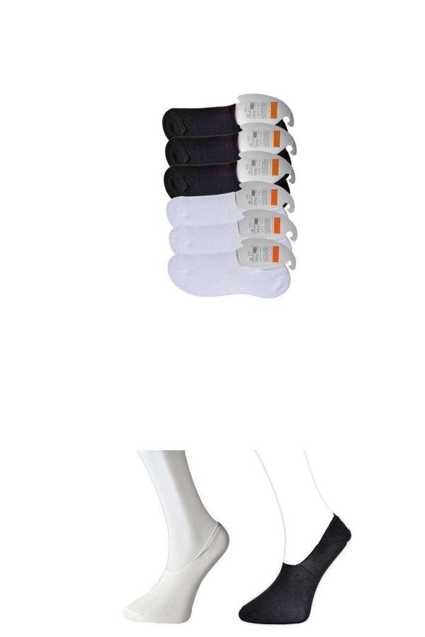 Siyah ve Beyaz Erkek Babet Çorap 6 çift - Image 1