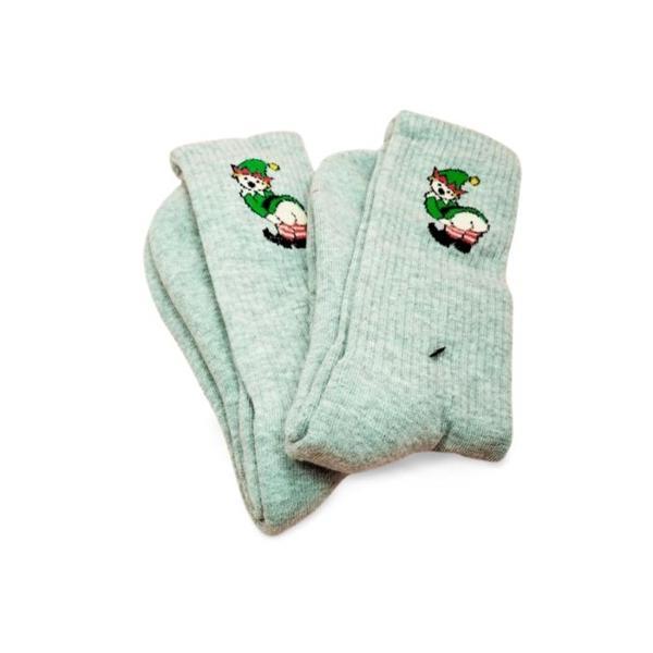 Neşeli Kolaj Çorap Popo Baskılı Esprili Kolej Çorap 2 Çift - Image 1