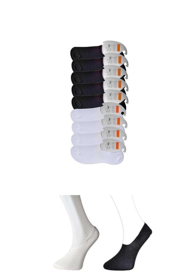 Siyah ve Beyaz Erkek Babet Çorap 9 çift - Image 1