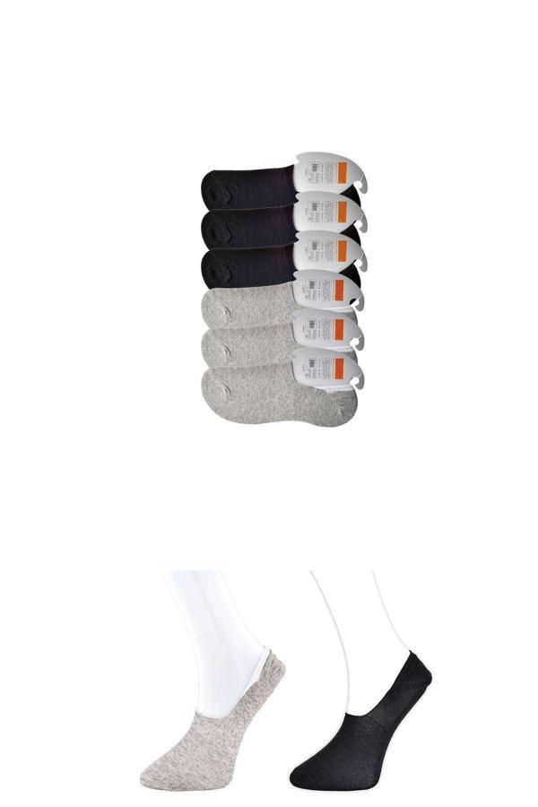 Siyah ve Gri Erkek Babet Çorap 6 çift - Image 1