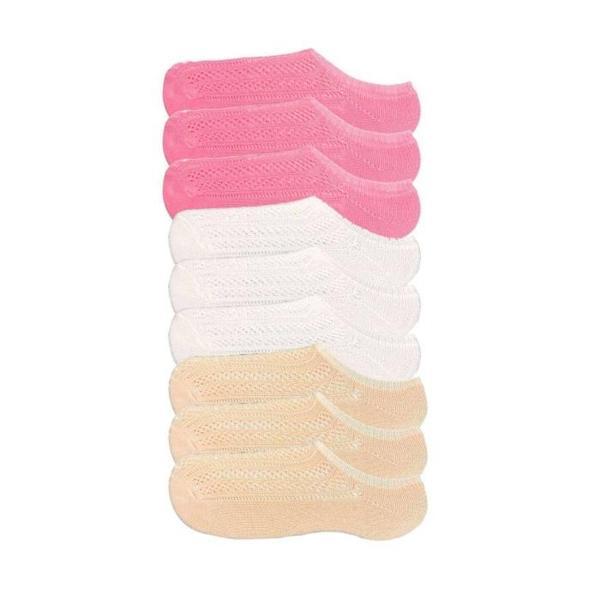 9 Adet Kadın Sneaker Dantelli File Pamuklu Yumuşak Çorap - Image 1